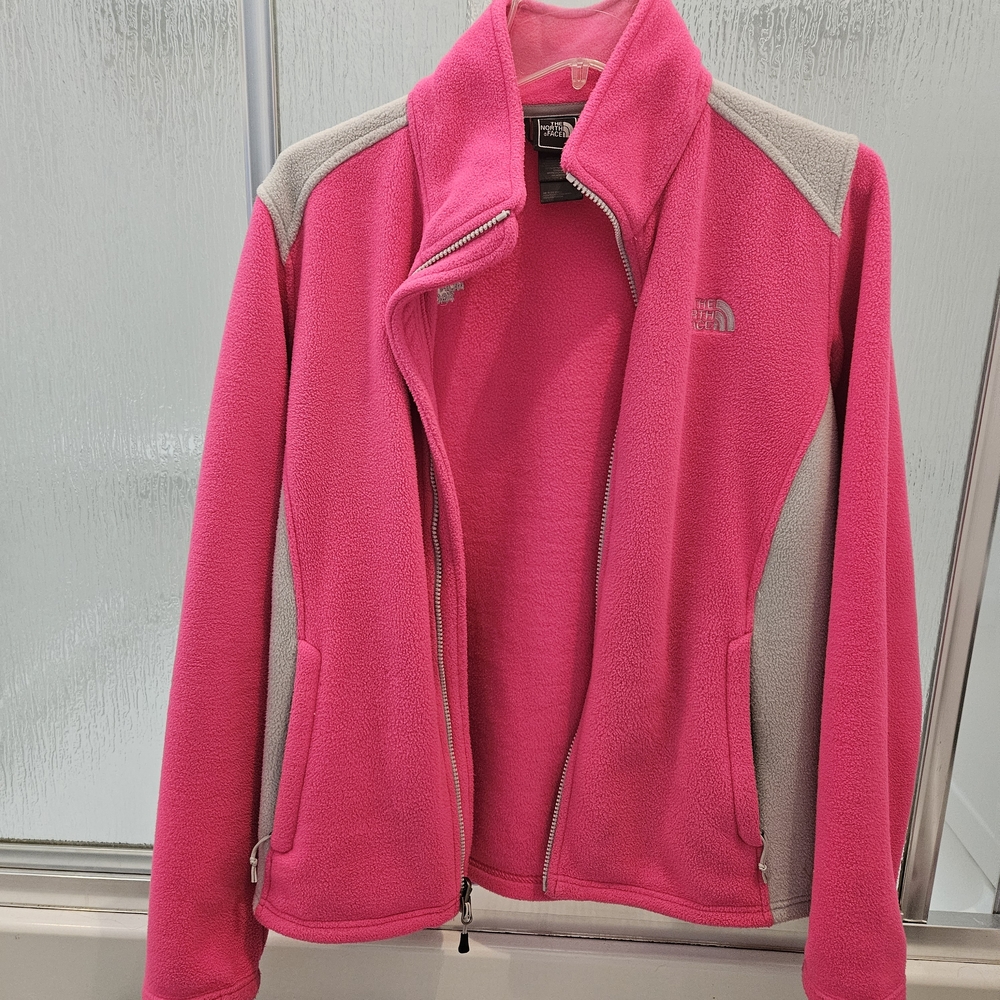 The North Face Women's Pink and Gray Fleece Jacket